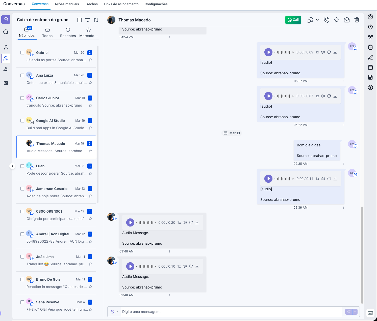 Caixa de entrada unificada